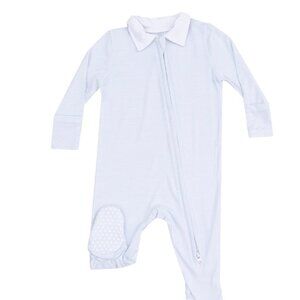 Angel Dear  Blue Stripe Polo Zippered Footie Size 3-6 Months Classic